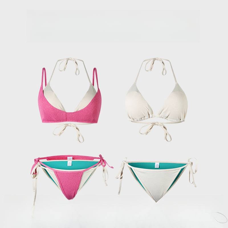 Dopamine Dressing Bikinis-Color Block -High-Cut Cheeky Bottom