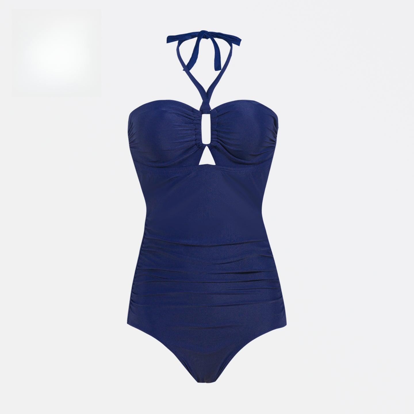 SwimLover 2025 Bleu Profond Maillot de Bain Une Pièce Plongeant Dos Nu Amincissant Tenue de Vacances pour Petites Poitrines