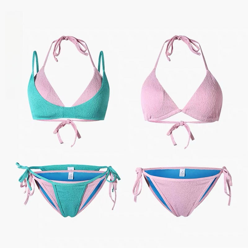 Dopamine Dressing Bikinis-Color Block -High-Cut Cheeky Bottom