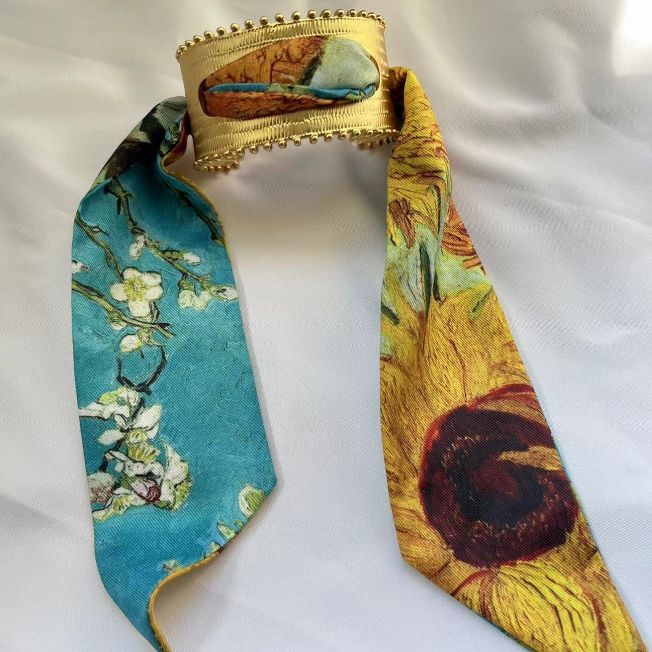 Elegant Scarf Hollow Open Bangle Romantic Chic Accessory for Beach Vacation Outfits
