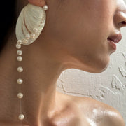 Handmade Shell Imitation Pearl Fringe Fishing Line Earrings Luxury Minimalist Elegant Dangle Earrings for Women
