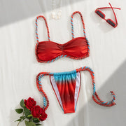 Colorful Handmade String Bikini Set Sexy Vacation Swimsuit Skirt Outfit Women 2025 New Export