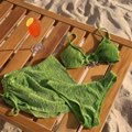 Luxury Velvet High Waist Bikini Set Slimming Swimwear 3 Piece Outfit